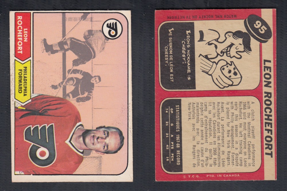 1968-69 O-PEE-CHEE HOCKEY CARD #95 L. ROCHEFORT photo 1968-69 O-PEE-CHEE HOCKEY CARD #95 L. ROCHEFORT photo