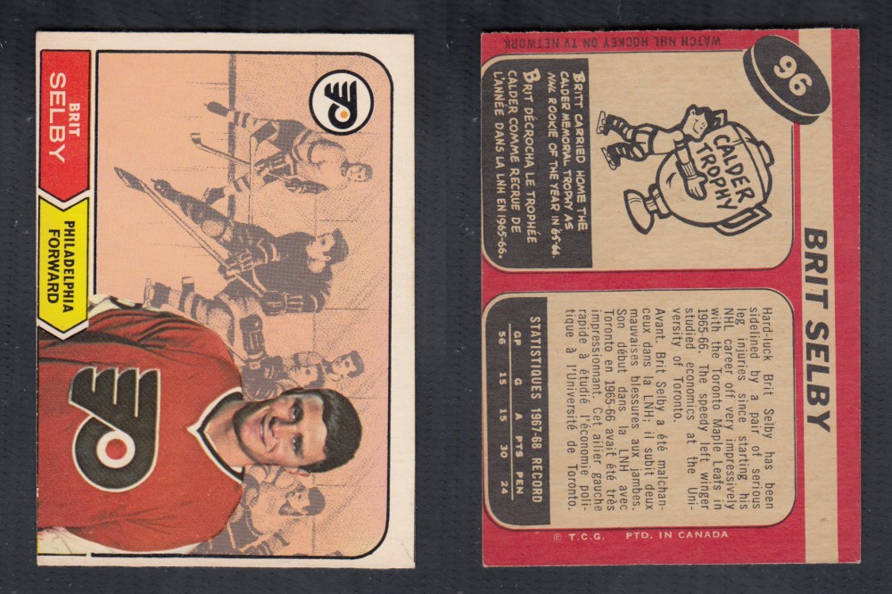 1968-69 O-PEE-CHEE HOCKEY CARD #96 B. SELBY photo 1968-69 O-PEE-CHEE HOCKEY CARD #96 B. SELBY photo