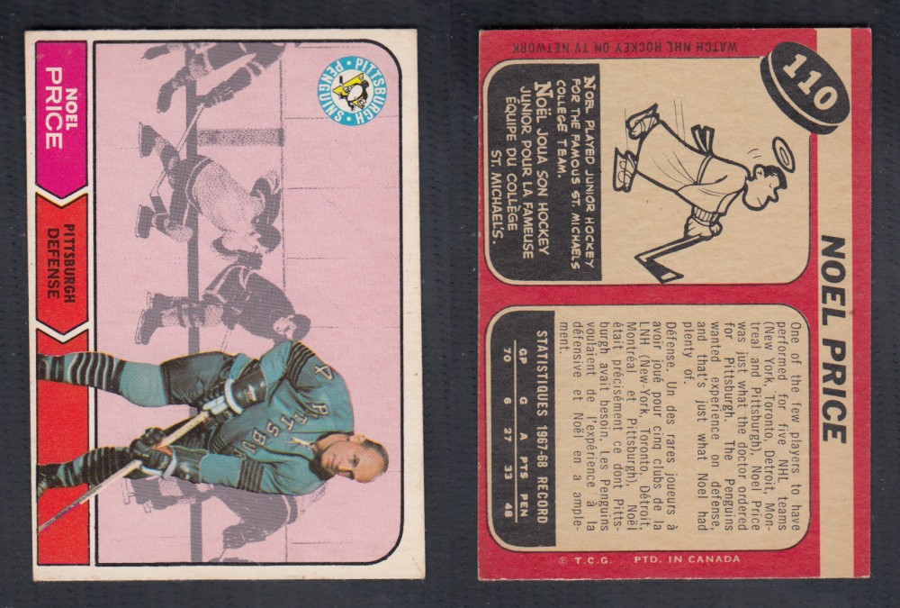 1968-69 O-PEE-CHEE HOCKEY CARD #110 N. PRICE photo 1968-69 O-PEE-CHEE HOCKEY CARD #110 N. PRICE photo