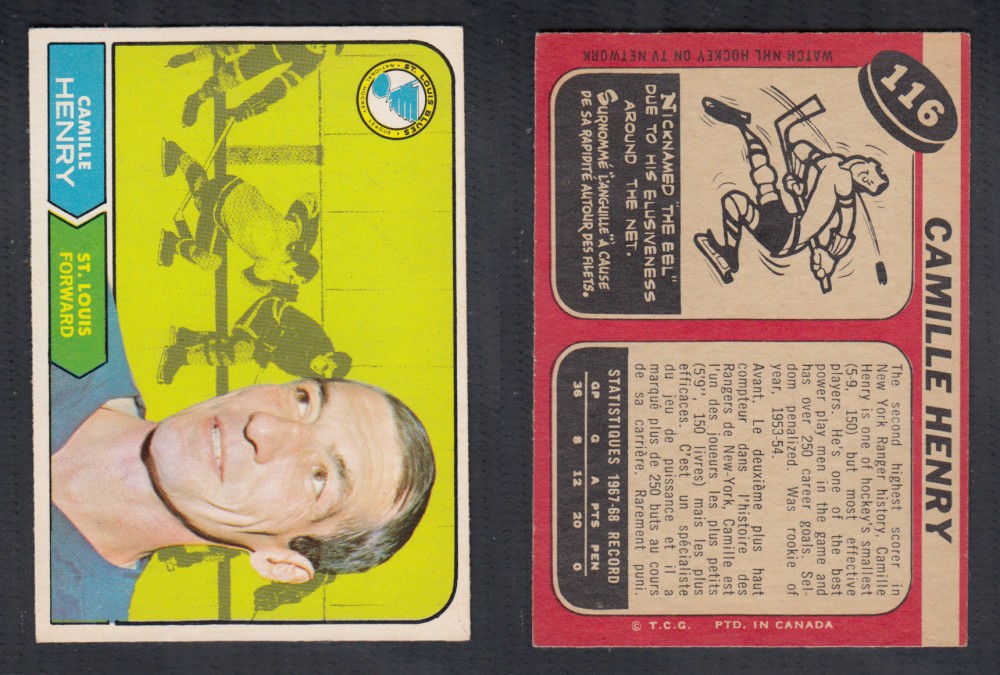 1968-69 O-PEE-CHEE HOCKEY CARD #116 C. HENRY photo 1968-69 O-PEE-CHEE HOCKEY CARD #116 C. HENRY photo