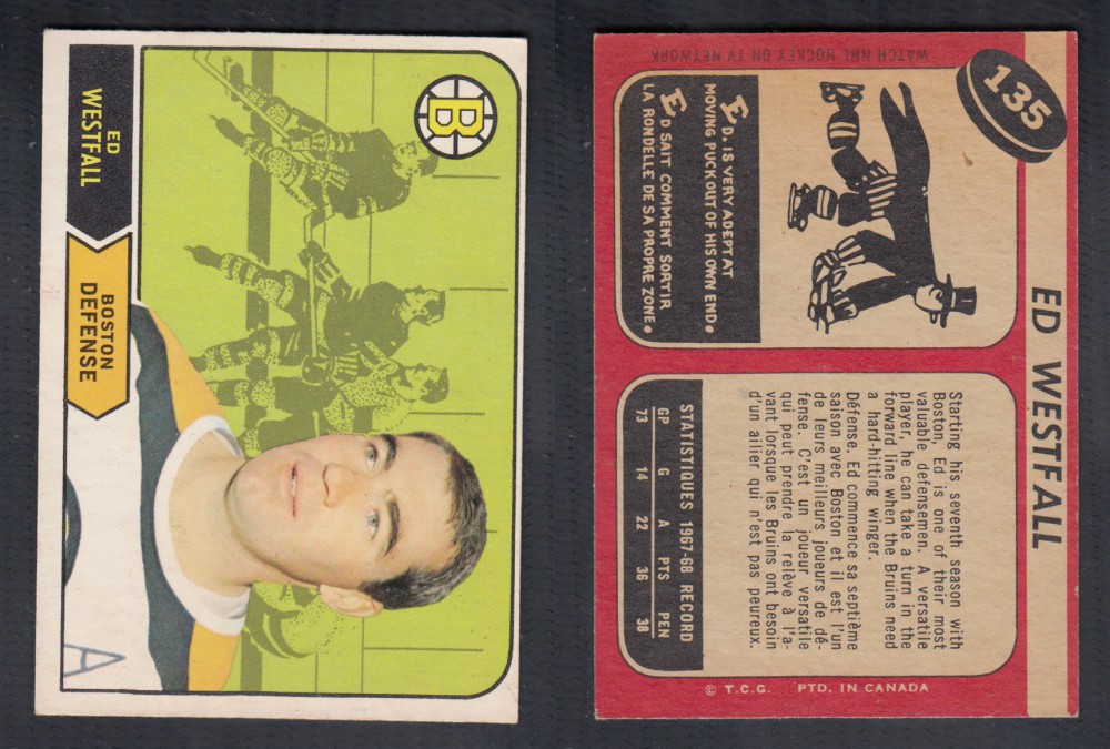 1968-69 O-PEE-CHEE HOCKEY CARD #135 E. WESTFALL photo 1968-69 O-PEE-CHEE HOCKEY CARD #135 E. WESTFALL photo
