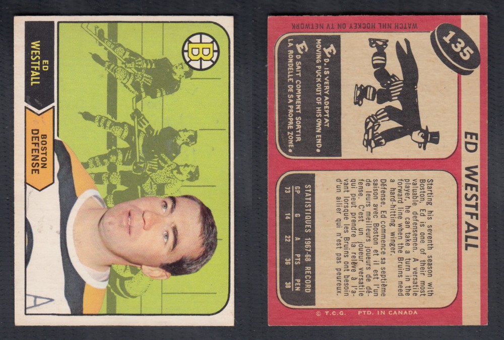 1968-69 O-PEE-CHEE HOCKEY CARD #135 E. WESTFALL photo 1968-69 O-PEE-CHEE HOCKEY CARD #135 E. WESTFALL photo