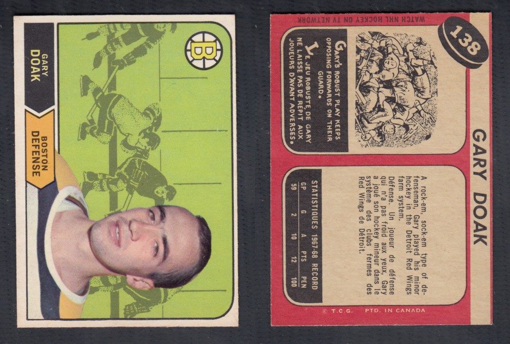 1968-69 O-PEE-CHEE HOCKEY CARD #138 G. DOAK photo 1968-69 O-PEE-CHEE HOCKEY CARD #138 G. DOAK photo