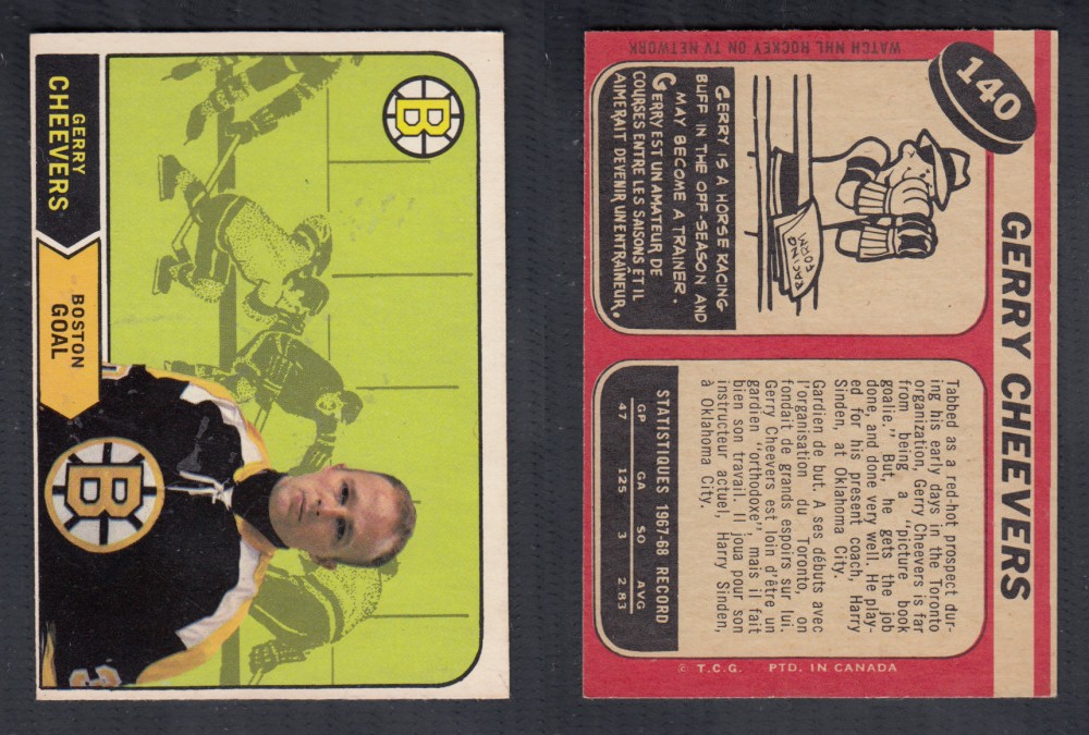 1968-69 O-PEE-CHEE HOCKEY CARD #140 G. CHEEVERS photo 1968-69 O-PEE-CHEE HOCKEY CARD #140 G. CHEEVERS photo