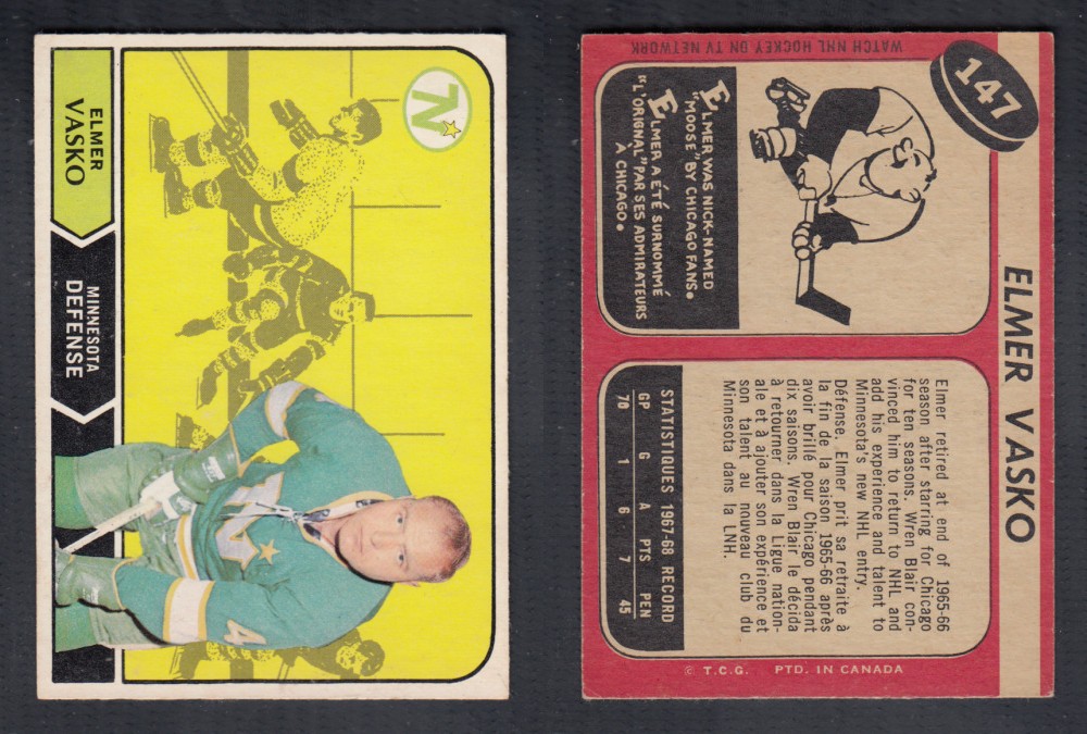 1968-69 O-PEE-CHEE HOCKEY CARD #147 E. VASKO photo 1968-69 O-PEE-CHEE HOCKEY CARD #147 E. VASKO photo