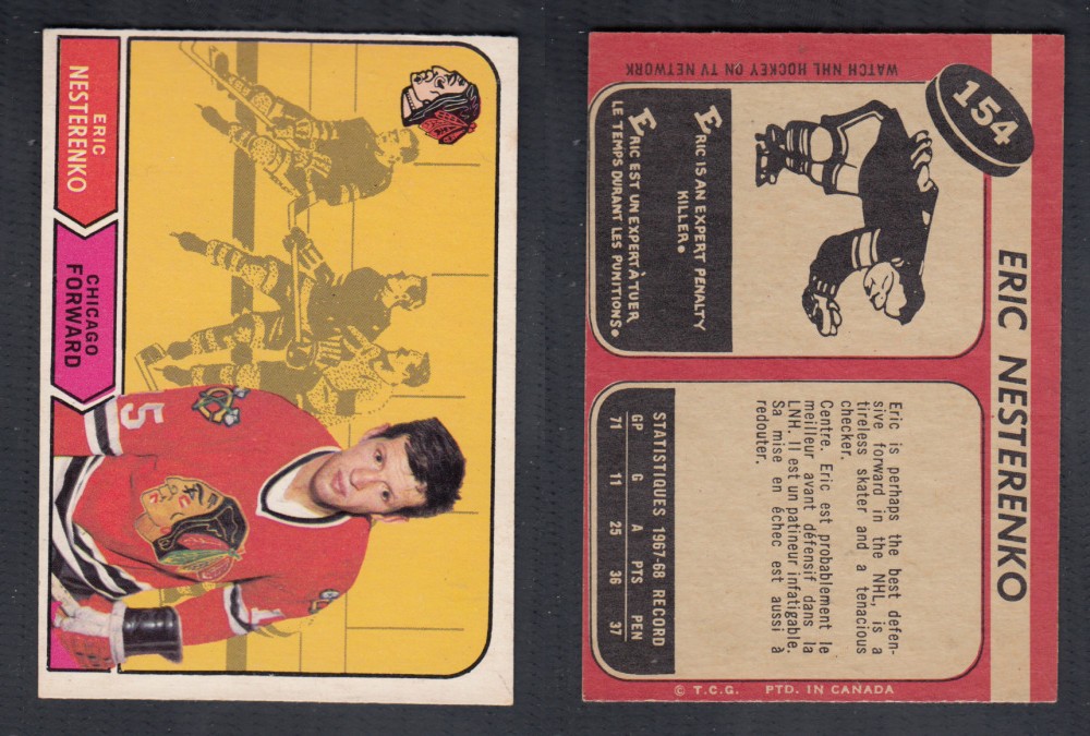 1968-69 O-PEE-CHEE HOCKEY CARD #154 E. NESTERENKO photo 1968-69 O-PEE-CHEE HOCKEY CARD #154 E. NESTERENKO photo