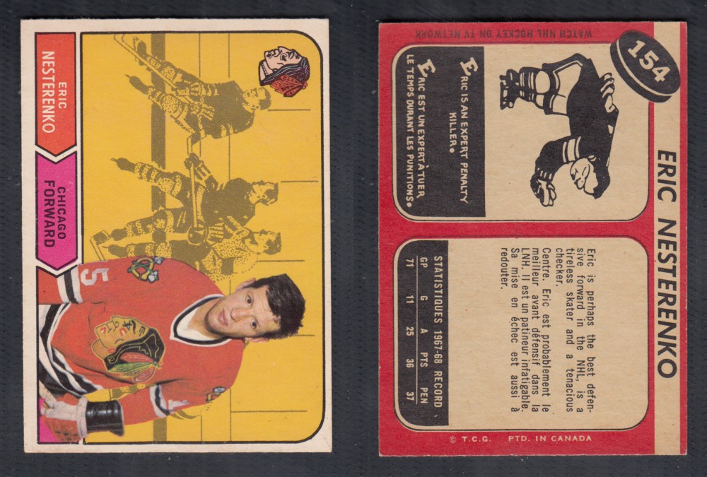 1968-69 O-PEE-CHEE HOCKEY CARD #154 E. NESTERENKO photo 1968-69 O-PEE-CHEE HOCKEY CARD #154 E. NESTERENKO photo