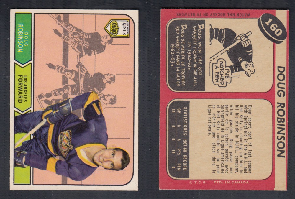 1968-69 O-PEE-CHEE HOCKEY CARD #160 D. ROBINSON photo 1968-69 O-PEE-CHEE HOCKEY CARD #160 D. ROBINSON photo