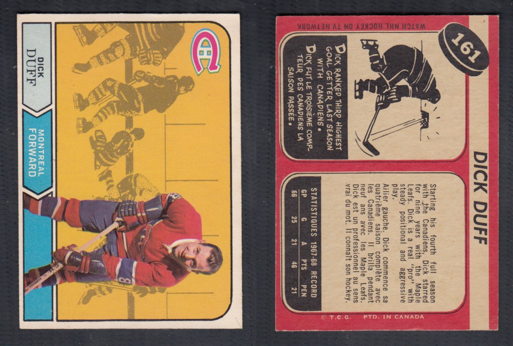 1968-69 O-PEE-CHEE HOCKEY CARD #161 D. DUFF photo 1968-69 O-PEE-CHEE HOCKEY CARD #161 D. DUFF photo