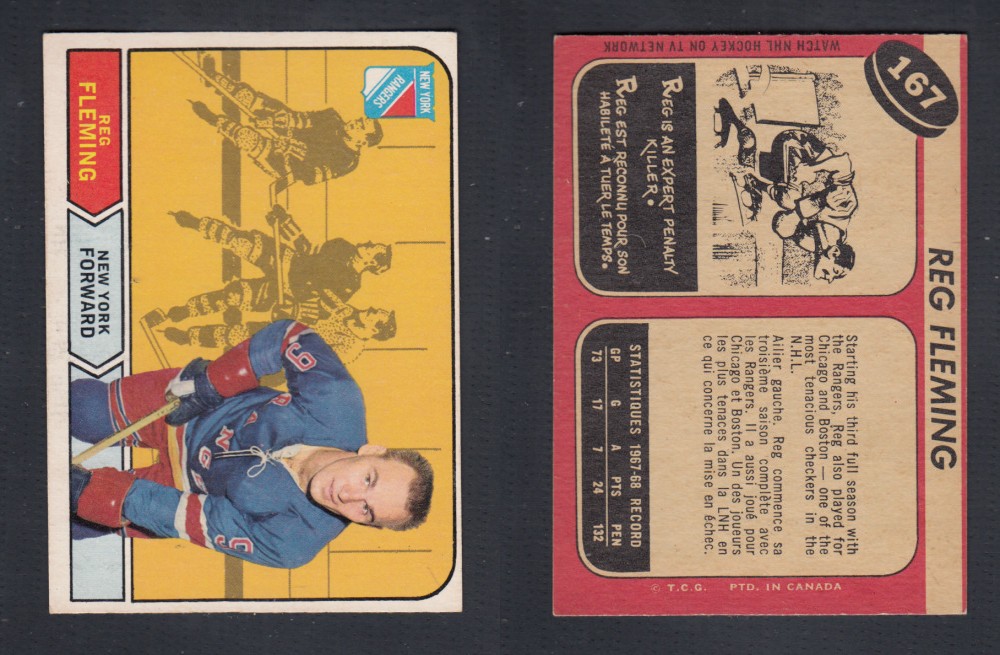 1968-69 O-PEE-CHEE HOCKEY CARD #167 R. FLEMING photo 1968-69 O-PEE-CHEE HOCKEY CARD #167 R. FLEMING photo