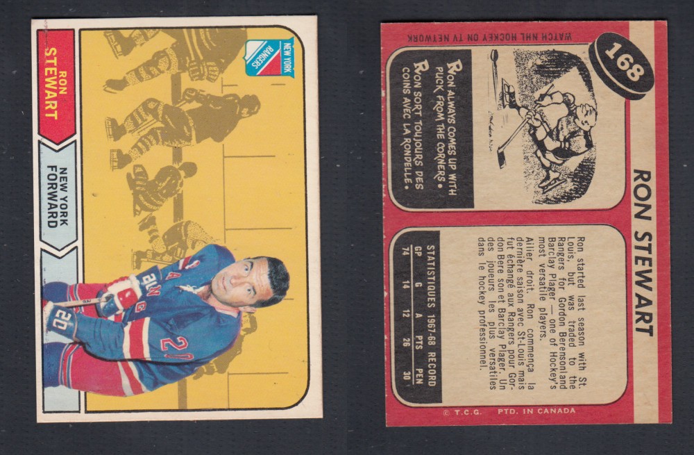 1968-69 O-PEE-CHEE HOCKEY CARD #168 R. STEWART photo 1968-69 O-PEE-CHEE HOCKEY CARD #168 R. STEWART photo