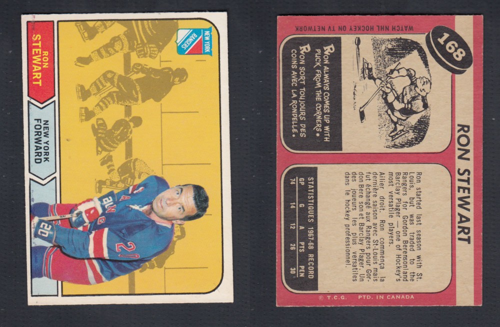 1968-69 O-PEE-CHEE HOCKEY CARD #168 R. STEWART photo 1968-69 O-PEE-CHEE HOCKEY CARD #168 R. STEWART photo