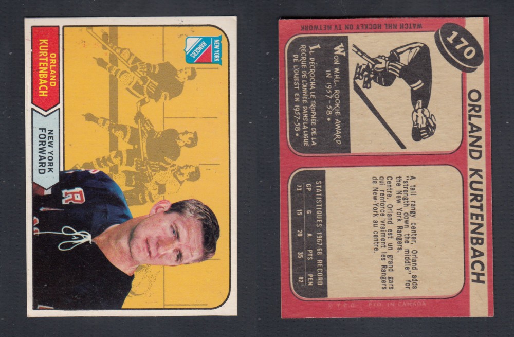 1968-69 O-PEE-CHEE HOCKEY CARD #170 O. KURTENBACH photo 1968-69 O-PEE-CHEE HOCKEY CARD #170 O. KURTENBACH photo