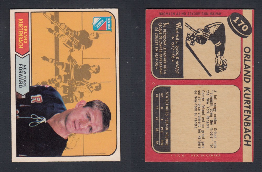 1968-69 O-PEE-CHEE HOCKEY CARD #170 O. KURTENBACH photo 1968-69 O-PEE-CHEE HOCKEY CARD #170 O. KURTENBACH photo