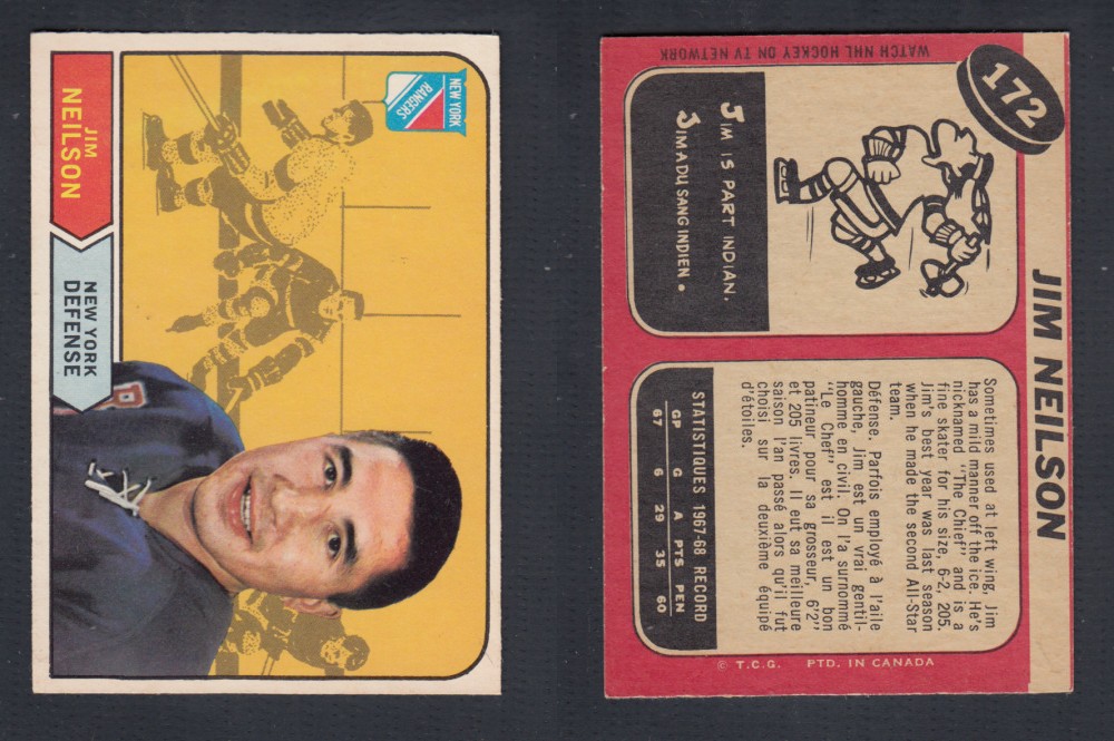 1968-69 O-PEE-CHEE HOCKEY CARD #172 J. NEILSON photo 1968-69 O-PEE-CHEE HOCKEY CARD #172 J. NEILSON photo