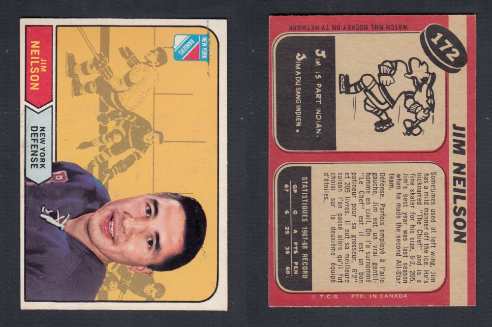 1968-69 O-PEE-CHEE HOCKEY CARD #172 J. NEILSON photo 1968-69 O-PEE-CHEE HOCKEY CARD #172 J. NEILSON photo
