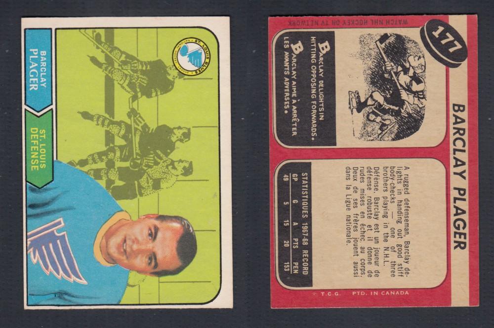 1968-69 O-PEE-CHEE HOCKEY CARD #177 B. PLAGER photo 1968-69 O-PEE-CHEE HOCKEY CARD #177 B. PLAGER photo