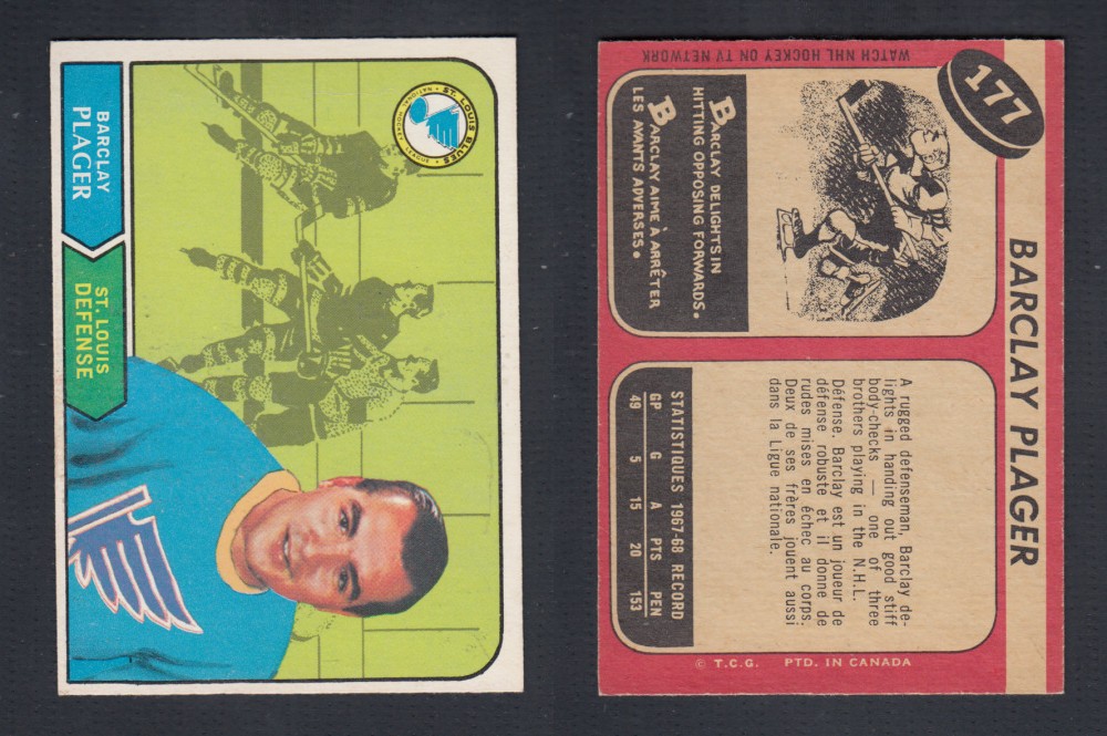 1968-69 O-PEE-CHEE HOCKEY CARD #177 B. PLAGER photo 1968-69 O-PEE-CHEE HOCKEY CARD #177 B. PLAGER photo