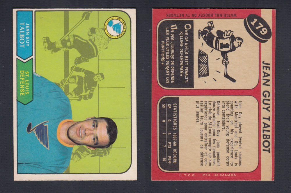 1968-69 O-PEE-CHEE HOCKEY CARD #179 J. TALBOT photo 1968-69 O-PEE-CHEE HOCKEY CARD #179 J. TALBOT photo