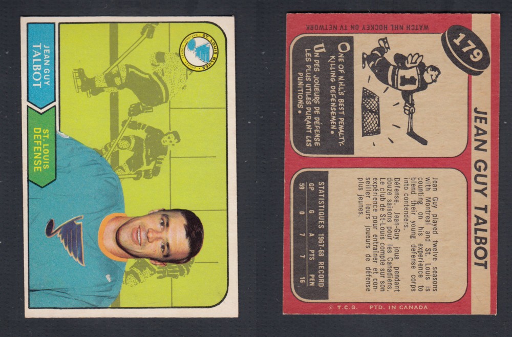 1968-69 O-PEE-CHEE HOCKEY CARD #179 J. TALBOT photo 1968-69 O-PEE-CHEE HOCKEY CARD #179 J. TALBOT photo