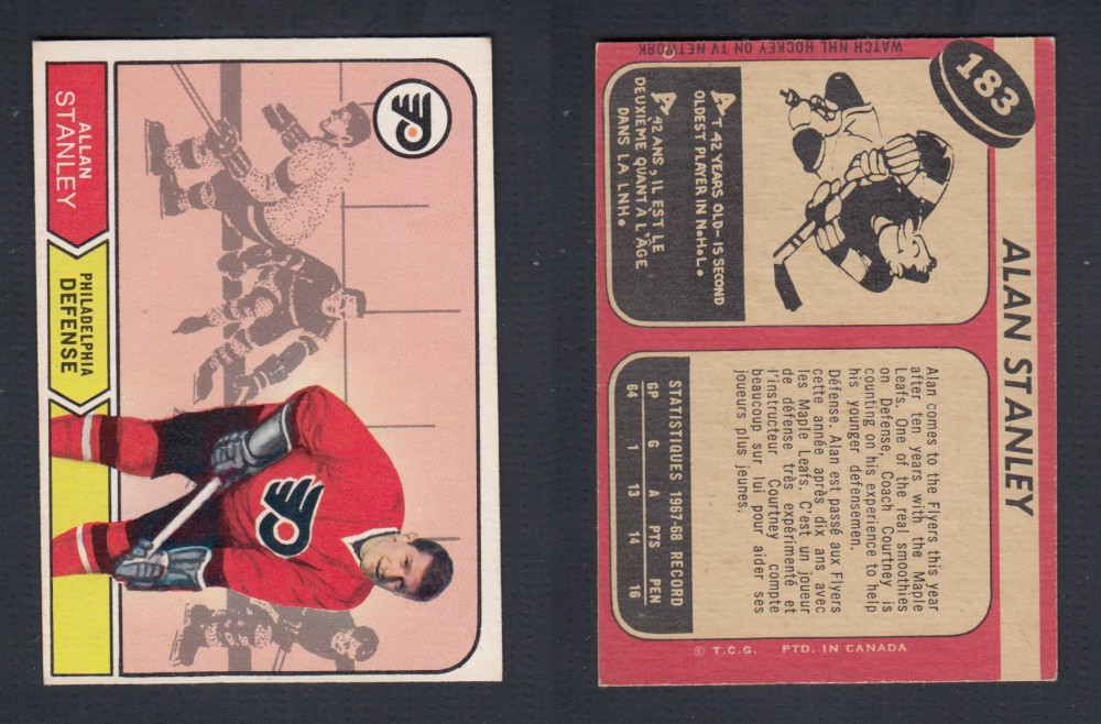 1968-69 O-PEE-CHEE HOCKEY CARD #183 A. STANLEY photo 1968-69 O-PEE-CHEE HOCKEY CARD #183 A. STANLEY photo