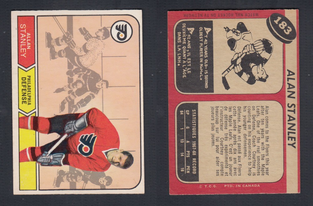 1968-69 O-PEE-CHEE HOCKEY CARD #183 A. STANLEY photo 1968-69 O-PEE-CHEE HOCKEY CARD #183 A. STANLEY photo
