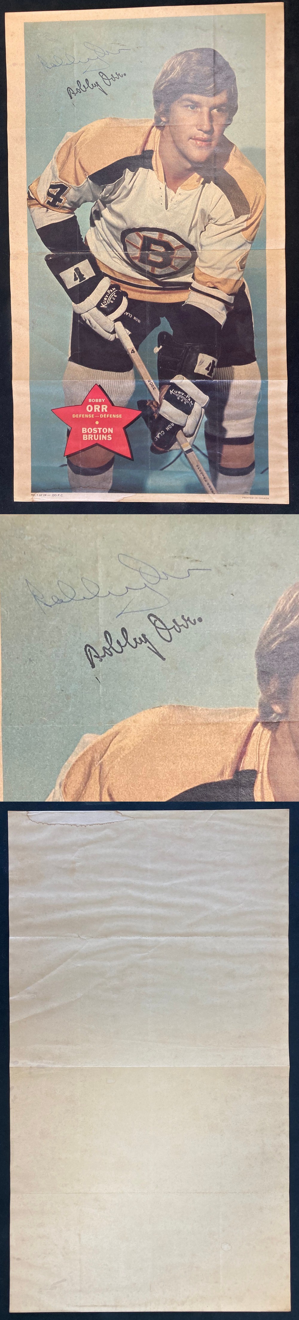 1971-72 O-PEE-CHEE POSTER #1 B. ORR AUTOGRAPHED photo 1971-72 O-PEE-CHEE POSTER #1 B. ORR AUTOGRAPHED photo