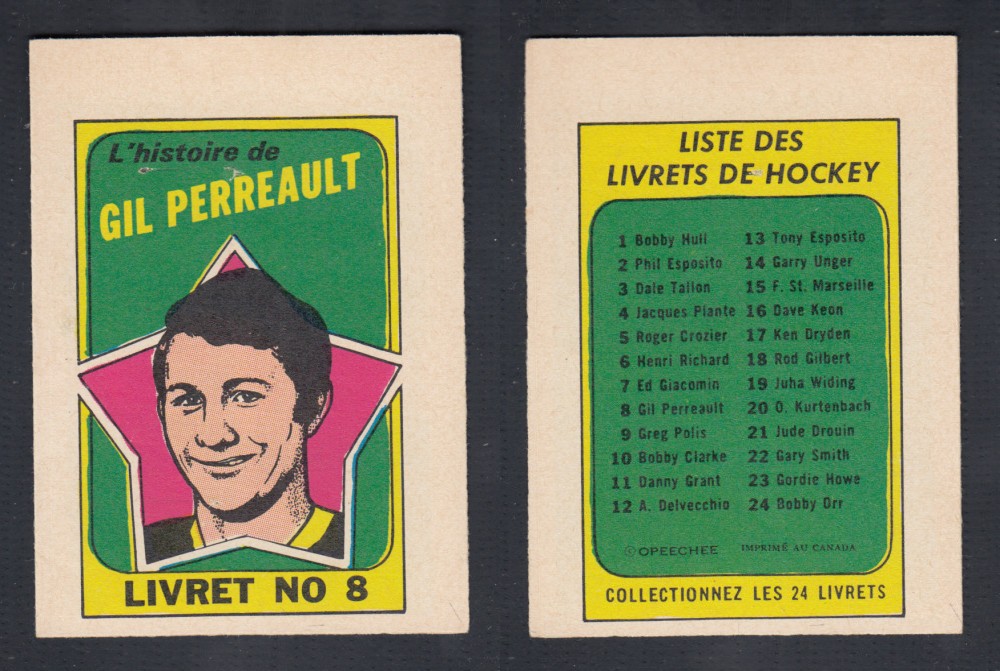 1971-72 O-PEE-CHEE STORY BOOKLET FRENCH #8 G. PERREAULT photo 1971-72 O-PEE-CHEE STORY BOOKLET FRENCH #8 G. PERREAULT photo