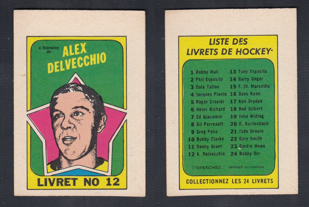 1971-72 O-PEE-CHEE STORY BOOKLET FRENCH #12 A. DELVECCHIO photo 1971-72 O-PEE-CHEE STORY BOOKLET FRENCH #12 A. DELVECCHIO photo