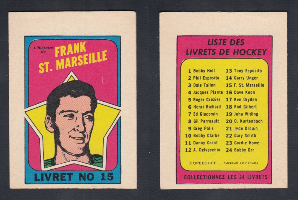 1971-72 O-PEE-CHEE STORY BOOKLET FRENCH #15 F. ST. MARSEILLE photo 1971-72 O-PEE-CHEE STORY BOOKLET FRENCH #15 F. ST. MARSEILLE photo
