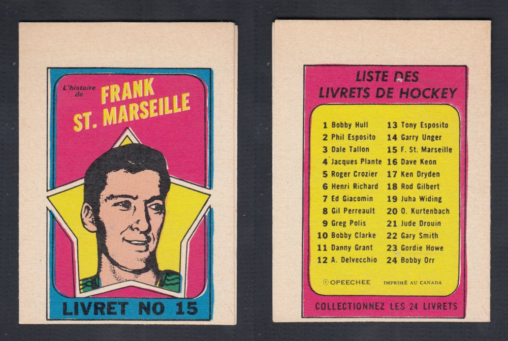 1971-72 O-PEE-CHEE STORY BOOKLET FRENCH #15 F. ST. MARSEILLE photo 1971-72 O-PEE-CHEE STORY BOOKLET FRENCH #15 F. ST. MARSEILLE photo