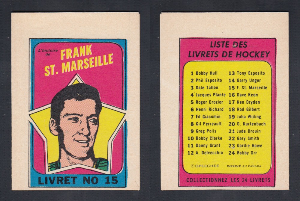 1971-72 O-PEE-CHEE STORY BOOKLET FRENCH #15 F. ST. MARSEILLE photo 1971-72 O-PEE-CHEE STORY BOOKLET FRENCH #15 F. ST. MARSEILLE photo