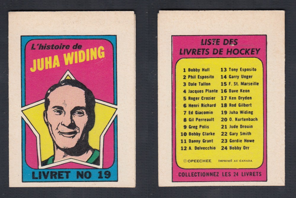 1971-72 O-PEE-CHEE STORY BOOKLET FRENCH #19 J. WIDING photo 1971-72 O-PEE-CHEE STORY BOOKLET FRENCH #19 J. WIDING photo