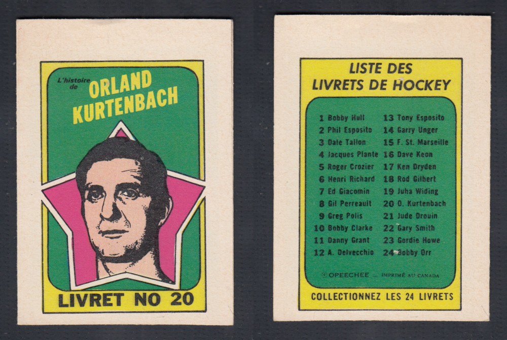 1971-72 O-PEE-CHEE STORY BOOKLET FRENCH #20 O. KURTENBACH photo 1971-72 O-PEE-CHEE STORY BOOKLET FRENCH #20 O. KURTENBACH photo