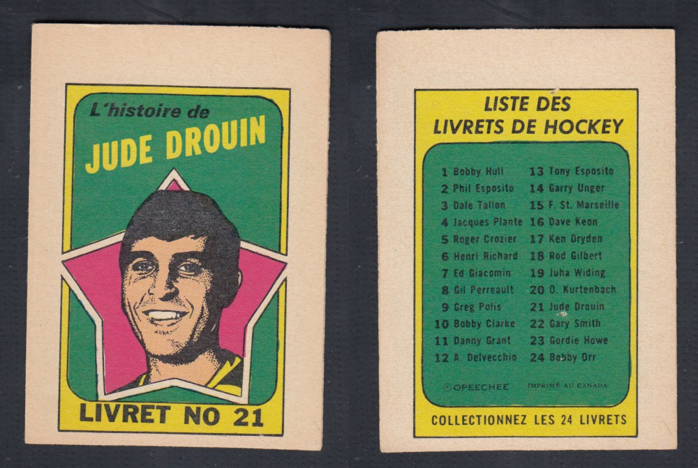 1971-72 O-PEE-CHEE STORY BOOKLET FRENCH #21 J. DROUIN photo 1971-72 O-PEE-CHEE STORY BOOKLET FRENCH #21 J. DROUIN photo