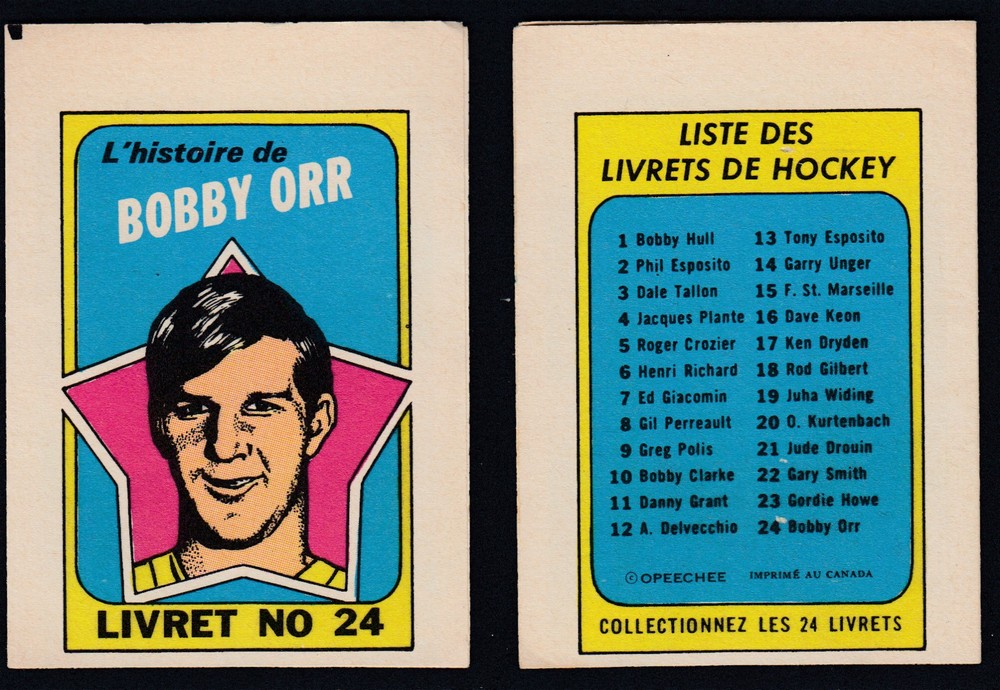 1971-72 O-PEE-CHEE STORY BOOKLET FRENCH #24 B. ORR photo 1971-72 O-PEE-CHEE STORY BOOKLET FRENCH #24 B. ORR photo