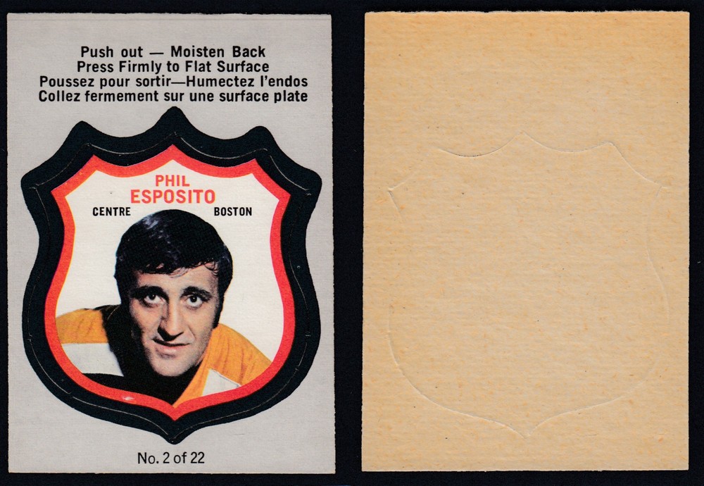 1972-73 O-PEE-CHEE PLAYER CREST #2 P. ESPOSITO photo 1972-73 O-PEE-CHEE PLAYER CREST #2 P. ESPOSITO photo