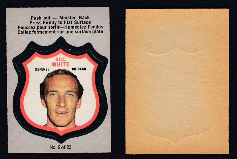 1972-73 O-PEE-CHEE PLAYER CREST #6 B. WHITE photo 1972-73 O-PEE-CHEE PLAYER CREST #6 B. WHITE photo