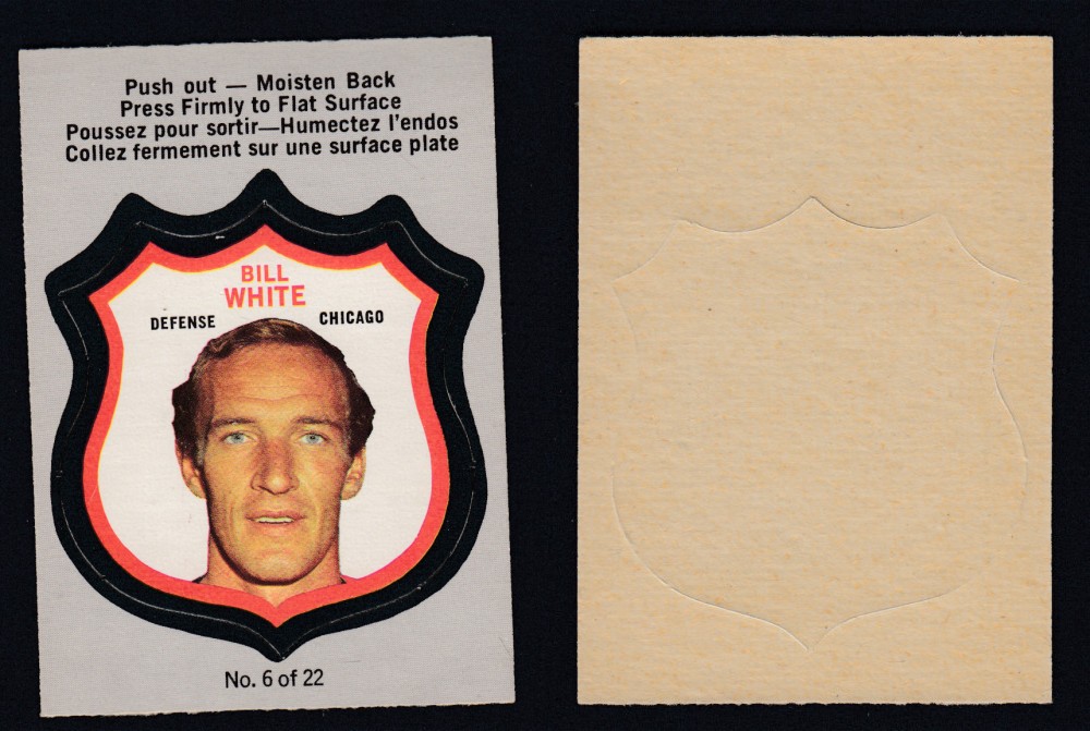 1972-73 O-PEE-CHEE PLAYER CREST #6 B. WHITE photo 1972-73 O-PEE-CHEE PLAYER CREST #6 B. WHITE photo