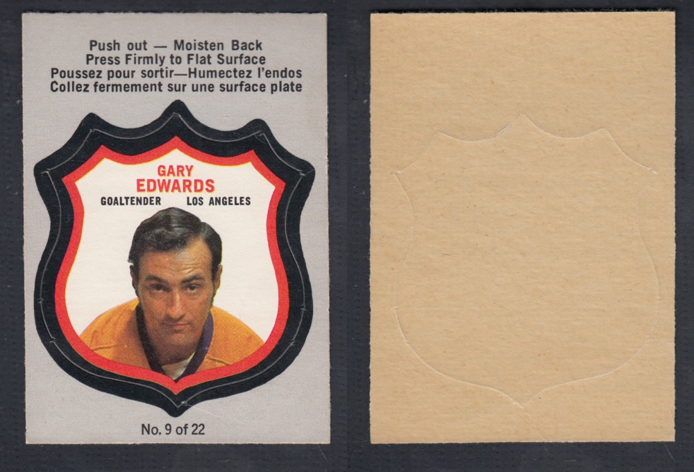 1972-73 O-PEE-CHEE PLAYER CREST #9 G. EDWARDS photo 1972-73 O-PEE-CHEE PLAYER CREST #9 G. EDWARDS photo