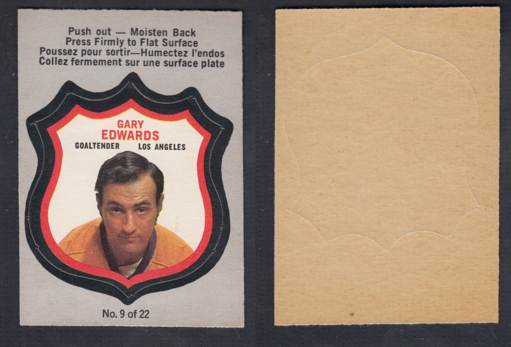 1972-73 O-PEE-CHEE PLAYER CREST #9 G. EDWARDS photo 1972-73 O-PEE-CHEE PLAYER CREST #9 G. EDWARDS photo