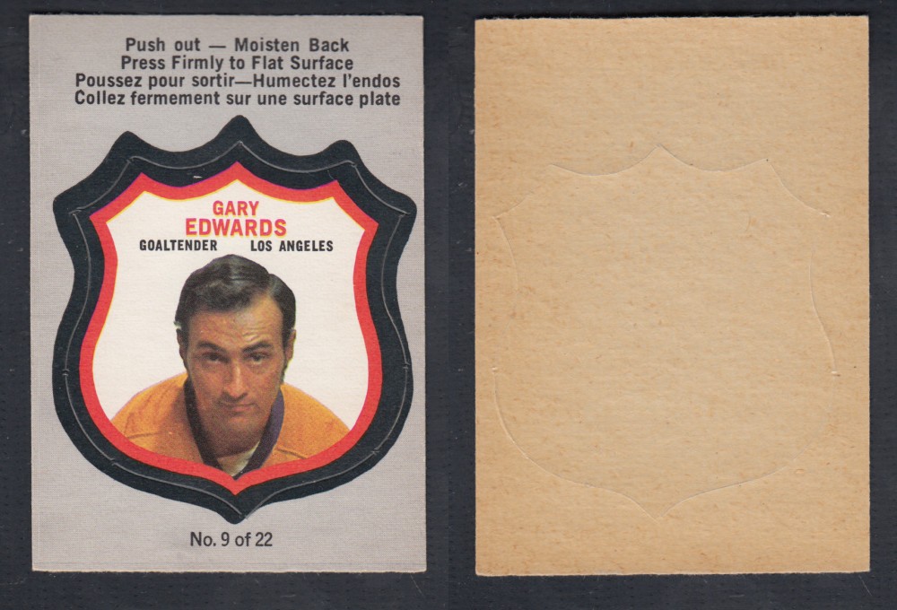 1972-73 O-PEE-CHEE PLAYER CREST #9 G. EDWARDS photo 1972-73 O-PEE-CHEE PLAYER CREST #9 G. EDWARDS photo
