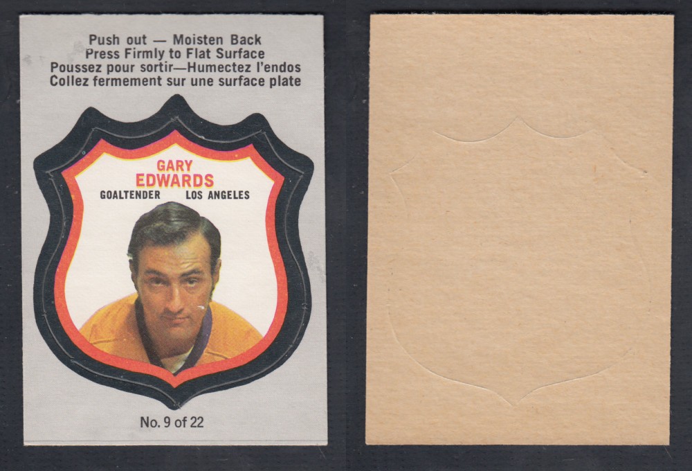 1972-73 O-PEE-CHEE PLAYER CREST #9 G. EDWARDS photo 1972-73 O-PEE-CHEE PLAYER CREST #9 G. EDWARDS photo