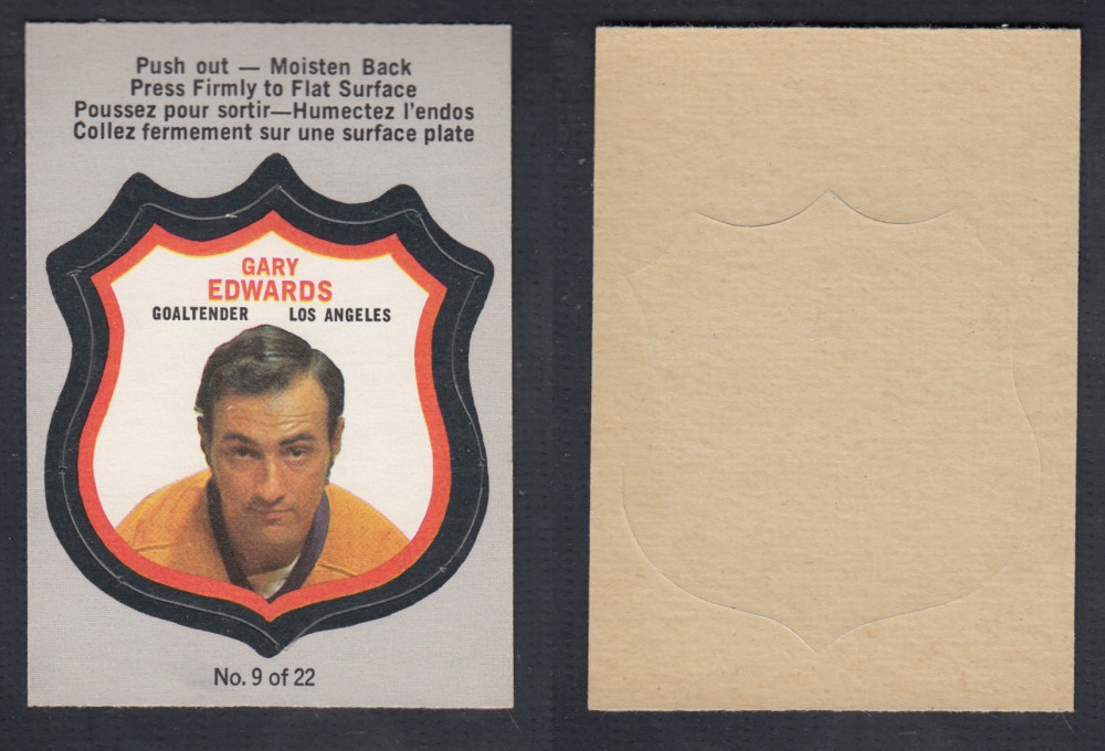 1972-73 O-PEE-CHEE PLAYER CREST #9 G. EDWARDS photo 1972-73 O-PEE-CHEE PLAYER CREST #9 G. EDWARDS photo