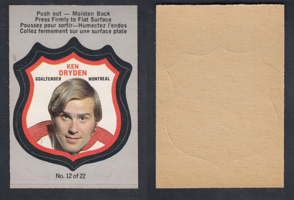 1972-73 O-PEE-CHEE PLAYER CREST #12 K. DRYDEN photo 1972-73 O-PEE-CHEE PLAYER CREST #12 K. DRYDEN photo