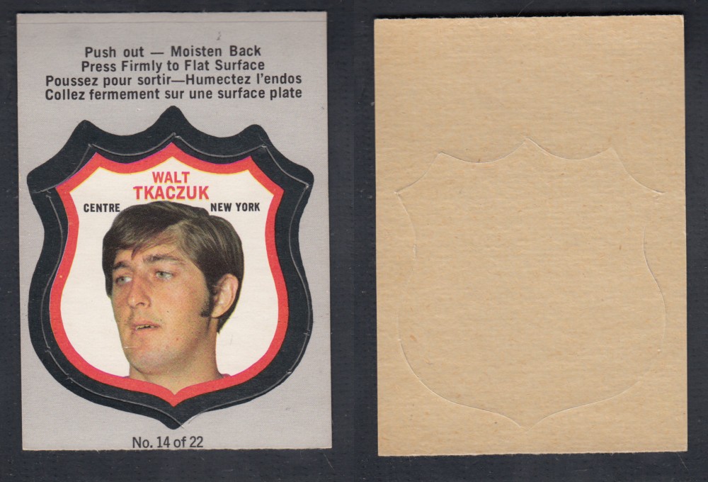 1972-73 O-PEE-CHEE PLAYER CREST #14 W. TKACZUK photo 1972-73 O-PEE-CHEE PLAYER CREST #14 W. TKACZUK photo