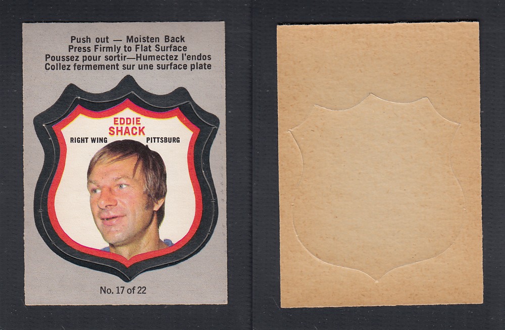 1972-73 O-PEE-CHEE PLAYER CREST #17 E. SHACK photo