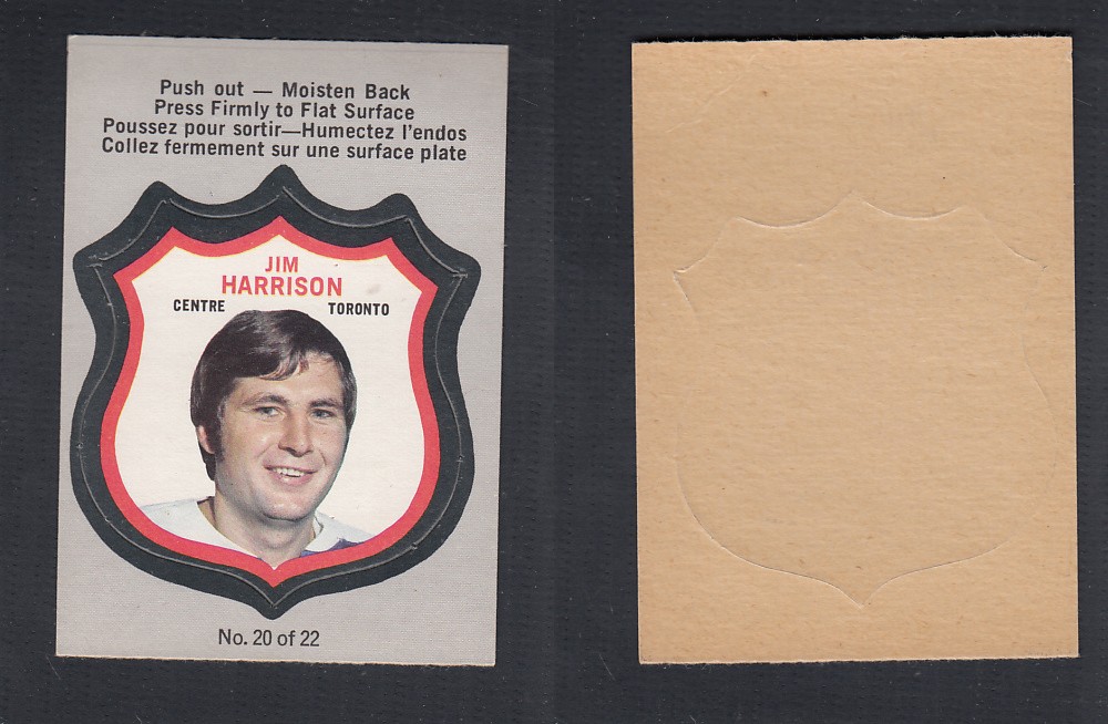 1972-73 O-PEE-CHEE PLAYER CREST #20 J. HARRISON photo