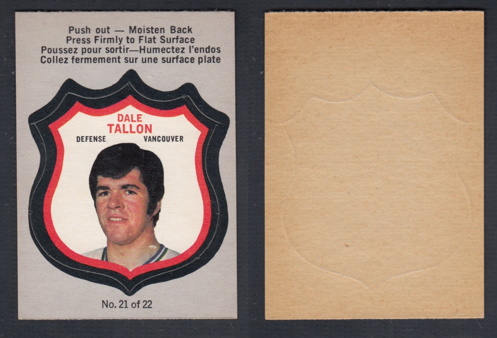 1972-73 O-PEE-CHEE PLAYER CREST #21 D. TALLON photo 1972-73 O-PEE-CHEE PLAYER CREST #21 D. TALLON photo