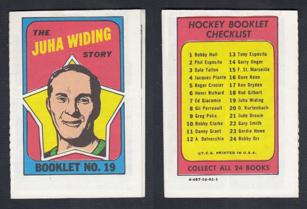 1971-72 TOPPS STORY BOOKLET #19 J. WIDING photo 1971-72 TOPPS STORY BOOKLET #19 J. WIDING photo